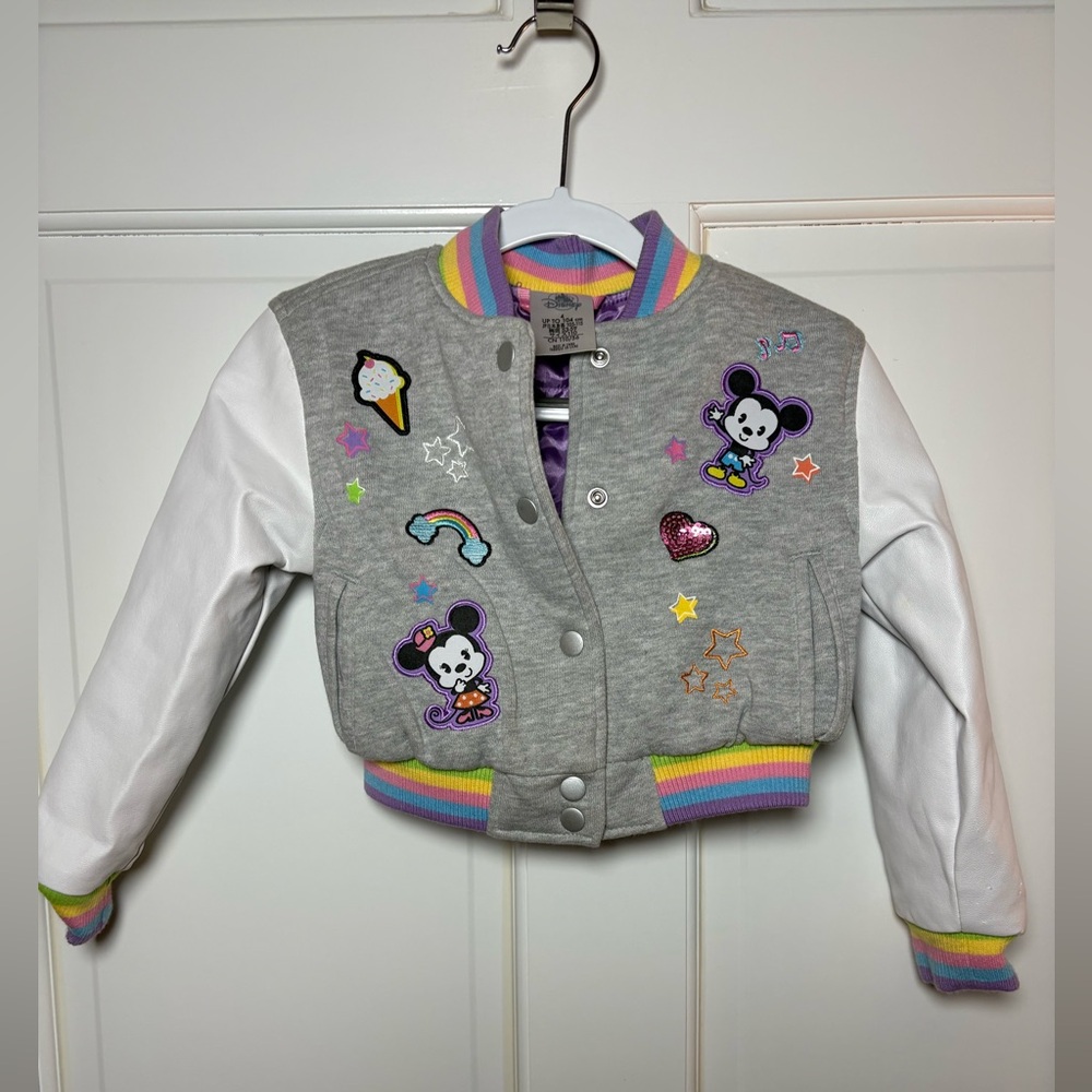 Disney Gray Jacket with Rainbow Collar